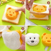 1/2Pcs Bear Shape Sandwich Cutter, Plastic Bread Toast Cutting Mold, DIY Food Cutter For Kids School Bento Box, Picnic, Family Breakfast, Snacks, Christmas Birthday Party Food Decoration - View 9