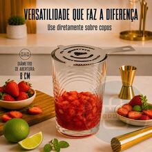 Coador Para Bebida De Inox Coador Para Drinks Coquetel Coador De Gelo - Prata - Visão 5