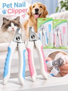 1 Set Pet Nail Clipper Set With Nail File, Stainless Steel Cat Dog Nail Trimmer, With Safety Protection, Non-Slip Handle, Easy To Trim Claw Care Grooming Tool, Suitable For Small And Medium Pets, Home Pet Grooming Supplies, Cat Dog Nail Clippers, Beginner-Friendly Tool - A - View 6