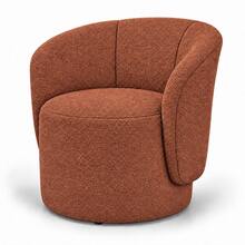 Poltrona Orgânica Sophia Bouclé Imperial D23 Moderna Decorativa Sala Quarto Recepção - Laranja Queimado - Visão 3