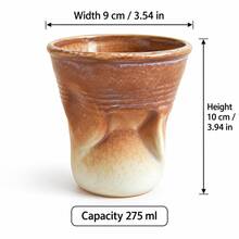 1pc Handmade Twisted Ceramic Cup, Asymmetrical Glazed Coffee Cup, Creative Artistic Coarse Pottery Tea Cup - Multicolor - View 10