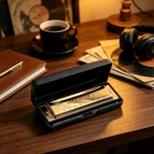 1pc Black Lacquered 10-Hole Metal Harmonica, Ergonomic Polished Body, Effortless Playing With Pure And Stable Tone, Suitable For Classroom Teaching, Daily Practice, Stage Performance, Recording And Composition, Guitar And Orchestral Ensemble, Beginner To Professional Musical Instrument - Multicolor - View 17