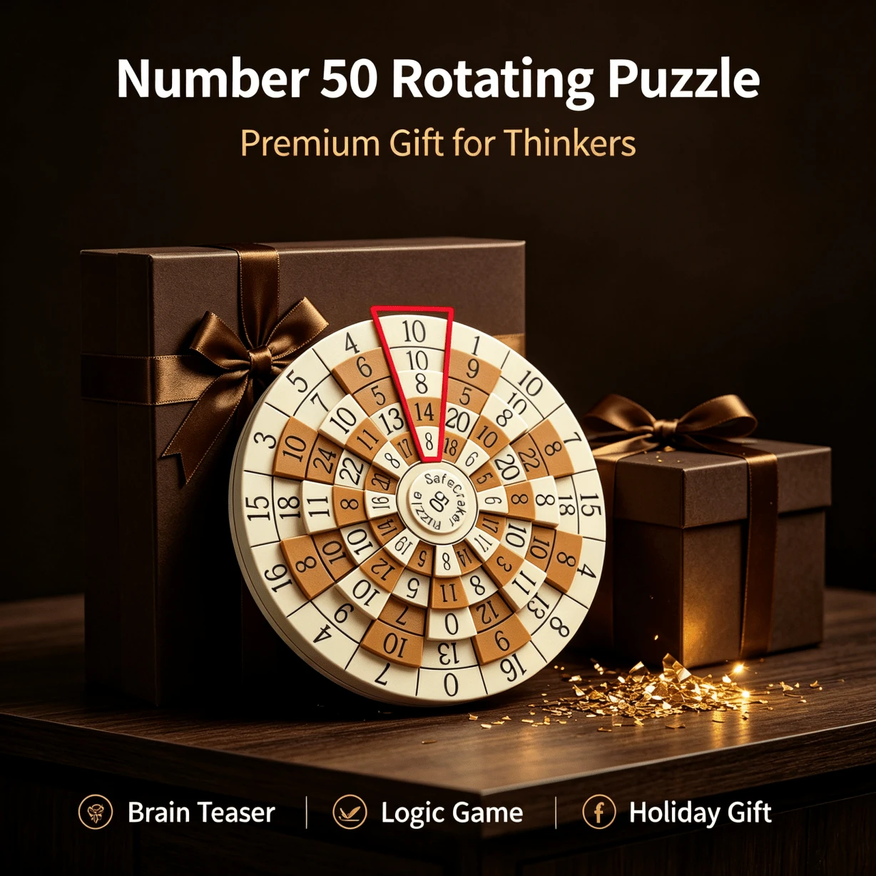 Number 50 Rotating Disc Toy, Math Logic Thinking Training, Interactive Toy, Desktop Puzzle Game Gift, Rotating Number 50 Disc Math Educational Game, Brain Challenge Logic Thinking Toy, Suitable For Game Enthusiasts' Birthday, Christmas, Thanksgiving And Holiday Party Favors