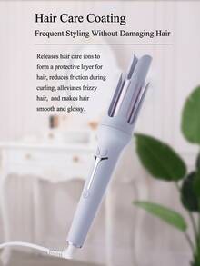 32mm Automatic Curling Iron, One-Touch Auto Curler, 3 Temperature Settings, Bi-Directional Rotation, Fast Heating, Anti-Scald Ceramic Ionic Curling Wand, Suitable For Natural Curls, Big Waves And Daily Hairstyles - UK Plug(220-240V) - View 4