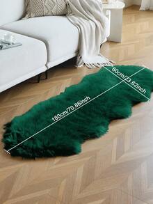 1pc Soft Faux Fur Rug, Deep Green Fluffy Carpet, Suitable For Living Room/Bedroom Floor, Machine Washable, Can Be Used For Chair, Sofa, Bedside, Creating Luxurious Modern Home Decor, Also Suitable For Christmas Decoration - Dark Green - View 14