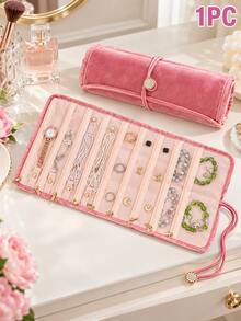 Women's Jewelry Storage Roll, Empty Bag Only, Portable Jewelry Storage Roll Bag, Travel Jewelry Box, Multi-Functional Necklace And Ring Storage Bag, Lightweight Tangle-Free Jewelry Storage, Essential Travel Jewelry Organizer - Multicolor - View 11