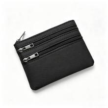 Ví đựng tiền xu vải Oxford 3 khóa kéo, ví đựng thẻ mini cầm tay, ví nhiều ngăn đựng chìa khóa, tiền xu, thẻ ID, túi lưu trữ hằng ngày - Nhiều màu - Xem 9