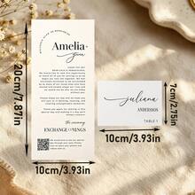 Personalized Wedding Menu Cards, Customized Wedding Dinner Menu, Minimalist Thank You Cards, Wedding Table Decor, Customizable Event Menu Cards, Personalized Cards, Suitable For Wedding Banquet, Wedding Party, Wedding Thank You Napkins, Printable Thank You Letters, Table Setting Thank You Cards, Menu Thank You Cards - Card - View 9