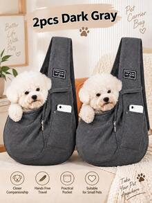 1pc Foldable Breathable Pet Carrier Bag, Large Capacity Pet Sling Bag - Multicolor - View 30