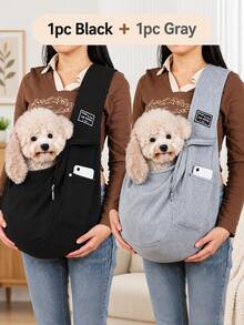 1pc Foldable Breathable Pet Carrier Bag, Large Capacity Pet Sling Bag - Multicolor - View 29