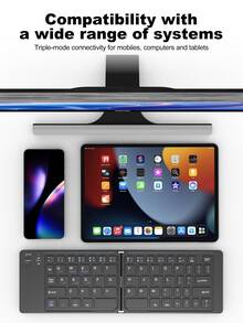 Keyboard Lipat, Keyboard Lipat Ganda, Keyboard Bluetooth Tablet, Keyboard Nirkabel untuk PC Versi Android Ringan dan Ringkas, Keyboard Portabel, Cocok untuk Rumah, Kantor, dan Perjalanan Bisnis, Warna Hitam - View 6