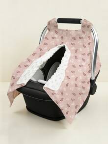 1pc Plush Baby Stroller Cover, Universal Protective Sunshade, Baby Car Seat Windproof Dustproof Cover, Unisex - Multicolor - View 2