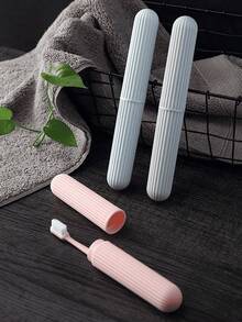 Portable Travel Toothbrush Holder (Single Pack) – Non-Slip Striped Design – Essential For College, Camping, And Travel – Great For Summer Trips, Back-To-School, Bathroom Organization, And Holiday Travel - Multicolor - View 6