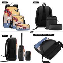 Football Player No. 9 2D Print 3 Pieces Set, Side Elastic Mesh Pocket Water Bottle Holder, Wide & Thick Breathable Adjustable Shoulder Strap, Nordic Fan Sports Style Commuter Travel Daily Storage Bag - Printed Bag - View 9