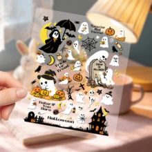 1pc Halloween Sticker Decoration For Phone Case, Refrigerator, Planner, Diary, Scrapbook, Notebook, Suitcase, Window, Guitar, Helmet, Skateboard, Laptop - Multicolor - View 5