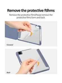 適用於 iPad (A16) 11 吋 11 代 2025 翻蓋平板保護殼 10 代 2022 純色 自動喚醒/睡眠 兼容 iPad 9/8/7 10.2 吋 Air 4/5/6/7/8/11 吋 附筆槽 三折支架 紫色 - 淺灰紫 - 查看 8