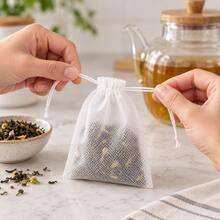 Reusable Non-Woven Tea Bags, Available In 100, 200 Packs, Designed For Steeping Loose Leaf Tea, Herbs And Spices. These Durable Brewing Bags Are Perfect For Tea Enthusiasts And Traditional Herbal Infusions. - Multicolor - View 6