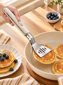 304 Stainless Steel Food Tongs With Textured Handle And Sliding Lock, Multi-Functional Flipping Spatula, Suitable For Frying, Grilling, Can Grip Toast, Tofu And Steak - View 8