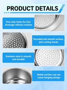 Stainless Steel Kitchen Sink Drain Rack And Vegetable Washing Basin With Food Residue Filter - View 9