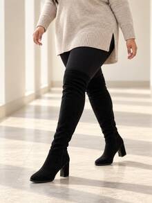 Women Over-The-Knee Boots - Black - View 4