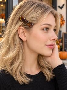 Korean Style Acetate Polka Dot Bow Oval Hair Clip For Women, Frontal Side Bangs Clip, Duckbill Hair Pin Hair Accessory - Multicolor - View 3