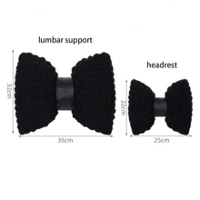 1pc Car Headrest Neck Pillow Lumbar Support Cushion, Puff Grid Breathable Comfortable Car Seat Pillow, Car Interior Accessory - Car Accessories - View 8