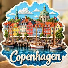 Copenhagen Denmark Fridge Magnet, A Colorful Harbor Walk Among Canal Houses For Cozy Kitchen Travel Memories For All Metal Surfaces Throughout The Home - A - View 6