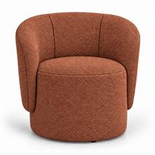 Poltrona Orgânica Sophia Bouclé Imperial D23 Moderna Decorativa Sala Quarto Recepção - Laranja Queimado - Visão 2
