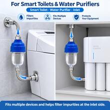 3Pcs Universal Water Pre-Filter Set – 2 Stainless Steel Filters + 1 Filter Housing, For Washing Machine, Water Heater, Smart Toilet, Water Purifier, Bathroom, Kitchen, Laundry, PC Housing, Detachable Washable, Easy Install - B - View 5