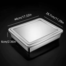 Stainless Steel Multi-Function Tiramisu Tray, Food Storage Container With Steel Lid, Stackable Refrigerator Organizer, Suitable For Home Bread Fermentation, Meal Prep, Raw Meat And Seafood Marinating, Picnic And Multi-Purpose Kitchen Baking Tool - Multicolor - View 16