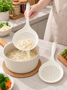 2pcs Skimmer Slotted Spoon, Frying Strainers, Slotted Spoon Hot Pot And Frying, Pot Strainer, Long Handle Kitchen Skimmer - Multicolor - View 12