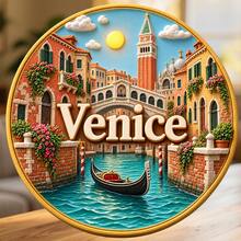 Venice Italy Fridge Magnet, A Gondola Journey Through Romantic Canal Streets For Cozy Kitchen Travel Memories For All Metal Surfaces Throughout The Home - A - View 6