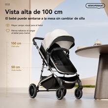 Carrito de bebé, plegado rápido en 3 segundos, cambio de dirección, modo sentado y modo recostado 2‑en‑1 - Rosa - Ver 6