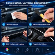 1-2pcs Car RGB 7-Color Decorative Ambient Light, LED Color Changing, Music Sync Interior Lighting Kit, USB Powered, Suitable For Car/Truck/SUV/Home/Internet Cafe/Entertainment Room And More, Halloween/Christmas Decoration - A - View 6