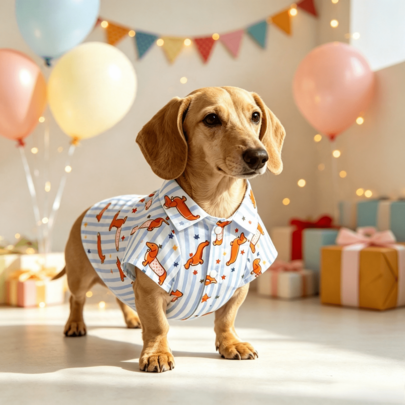 1 Stück gestreiftes Dackel-Shirt, leicht, nicht dehnbar, schmale Passform, geeignet für kleine bis mittlere Hunde und große Hundewelpen. Perfekt für den täglichen Gebrauch und Partys, Must-Have für Hundeliebhaber!