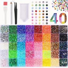 40 Color Box Flat Back Resin Rhinestones, DIY Rhinestone Craft Set, Decorate Cups, Phone Cases, Perfume Bottles, Makeup Mirrors, Bags And Clothing Modification, Creative Handmade Inlay Accessories - Multicolor - View 7