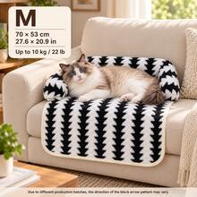 Tempat Tidur Sofa Kucing Lembut dan Mewah dengan Sandaran Punggung yang Ditinggikan dan Alas Pelindung Sofa yang Diperpanjang, Bantalan Istirahat Hewan Peliharaan Motif Pohon Hitam & Putih untuk Kucing dan Anjing, Cocok untuk Musim Gugur dan Musim Dingin - MultiWarna - View 11