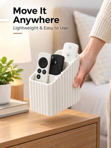 1pc Vertical Striped Remote Control Holder/Stand - Decorative Storage, Vertical Striped Design, Easy Access; Suitable For TV, Air Conditioner And Other Home Remote Controls; Combines Home Decor And Storage Functions, Suitable For Dorm, Desktop Organization; Applicable Scenes: Halloween, Christmas, Wedding, Etc. - Multicolor - View 3