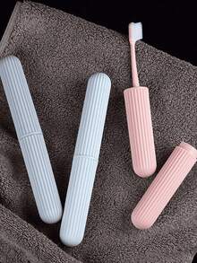 Portable Travel Toothbrush Holder (Single Pack) – Non-Slip Striped Design – Essential For College, Camping, And Travel – Great For Summer Trips, Back-To-School, Bathroom Organization, And Holiday Travel - Multicolor - View 9