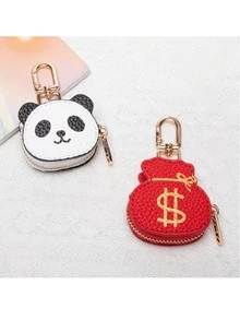 Cute Panda Mini Wallet With Keychain Coin Purse, Zipper Closure With Lining, Compact And Fashionable, Suitable For Daily Use, Cute Wallet - Multicolor - View 4