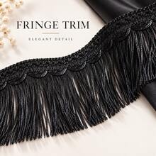 1pc Champagne Gold Layered Tassel Trim, Wavy Braided Sewing Ribbon, Suitable For Curtains, Clothing, Bohemian Style DIY Home Decor - Style a - View 9