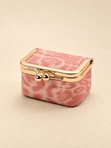 Women's Leopard Print Leather Mini Multi-Color Jewelry Box Storage Bag, With Snap Lock Portable Jewelry Pouch, Compact Jewelry Organizer, Can Store Rings, Earrings; Suitable For Daily Commute, Travel, Women's Gift Choice, Multi-Color Portable Jewelry Small Bag - Multicolor - View 15