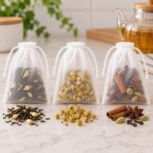Reusable Non-Woven Tea Bags, Available In 100, 200 Packs, Designed For Steeping Loose Leaf Tea, Herbs And Spices. These Durable Brewing Bags Are Perfect For Tea Enthusiasts And Traditional Herbal Infusions. - Multicolor - View 8