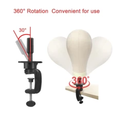 Wig Mannequin Head Stand, 2 Pieces Hair Styling Training Model Stand, Mannequin Head Clips, Black Wig Stand - View 8