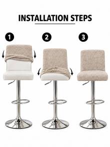 1/2/4pcs Printed Elastic Bar Stool Covers, French Country Style Polyester Fabric Square High Back Full Coverage Design Removable Washable Chair Covers, Suitable For Kitchen Island, Dining Room, Cafe And All Season Home Decor - Multicolor - View 5