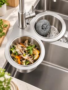 Stainless Steel Kitchen Sink Drain Rack And Vegetable Washing Basin With Food Residue Filter - View 12