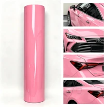 High Gloss Crystal Light Pink Car Vinyl Wrap 30*150cm Air Release Self Adhesive Waterproof Motorcycle DIY Sticker - Pet - View 2