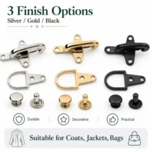 2Sets (1 Set = 1 Set Of Buttons + 5 Sets Of Rivets) Alloy Airplane Buckle, Interlocking Motorcycle Jacket Button, Handbag Snap Button Accessory, Unisex Hand-Sewn Hook And Eye Jacket Zipper Buckle - Multicolor - View 5