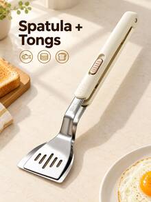 304 Stainless Steel Food Tongs With Textured Handle And Sliding Lock, Multi-Functional Flipping Spatula, Suitable For Frying, Grilling, Can Grip Toast, Tofu And Steak - View 12