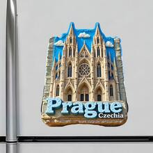 Prague Czechia Fridge Magnet, A Gothic Cathedral Story For Fairytale Kitchen Travel Dreams For All Metal Surfaces Throughout The Home - A - View 2